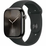 Apple Watch Series 10 Cellular Titanium 46mm Αδιάβροχο με eSIM και Παλμογράφο (Slate - Black Sport Band - S/M)
