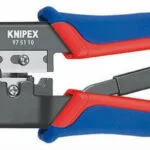Knipex Πρέσα Ακροδεκτών Δικτύου RJ12, RJ45 με Απογυμνωτή & Μηχανισμό Καστάνιας (Μήκος 190mm) 97 51 10