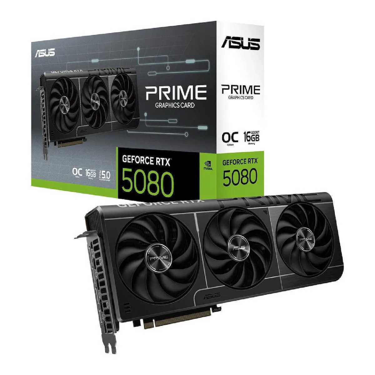 Asus GeForce RTX 5080 16GB GDDR7 Prime OC Κάρτα Γραφικών 90YV0LX0-M0NA00 - Image 1