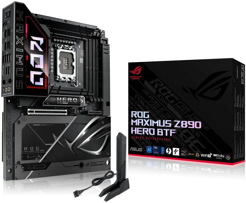 Asus ROG MAXIMUS Z890 HERO BTF Wi-Fi Motherboard ATX με Intel 1851 Socket 90MB1KG0-M0EAY0 - Image 1