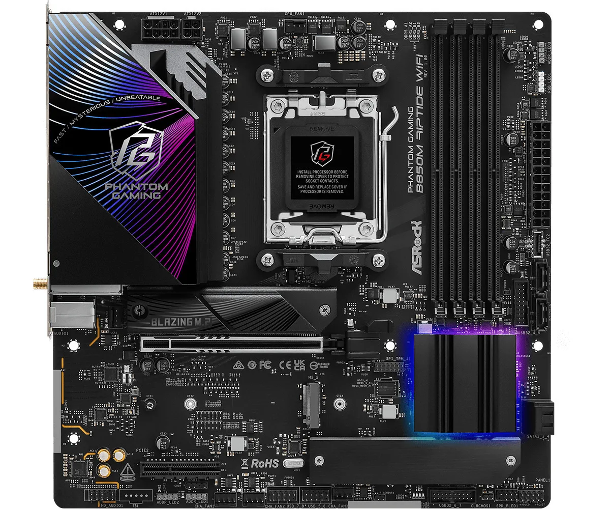 ASRock B850M Riptide WiFi Motherboard Micro ATX με AMD AM5 Socket - Image 1
