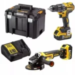 Dewalt DCK2020P2T Σετ Γωνιακός Τροχός & Δραπανοκατσάβιδο 18V με 2 Μπαταρίες 5Ah και Θήκη