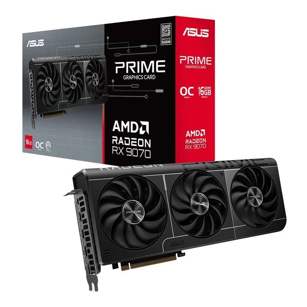 Asus Radeon RX 9070 16GB GDDR6 Prime OC Κάρτα Γραφικών 90YV0LI1-M0NA00 - Image 1