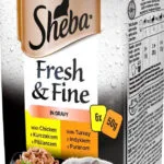 Sheba Fresh & Fine Mini Υγρή Τροφή για Γάτες σε Φακελάκι με Ψάρια, Κοτόπουλο και Πουλερικά 6x50gr