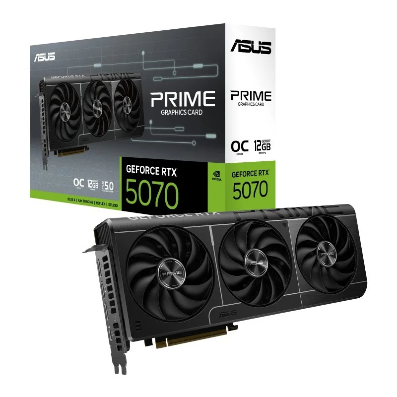 Asus GeForce RTX 5070 12GB GDDR7 Prime OC Κάρτα Γραφικών 90YV0M10-M0NA00 - Image 1