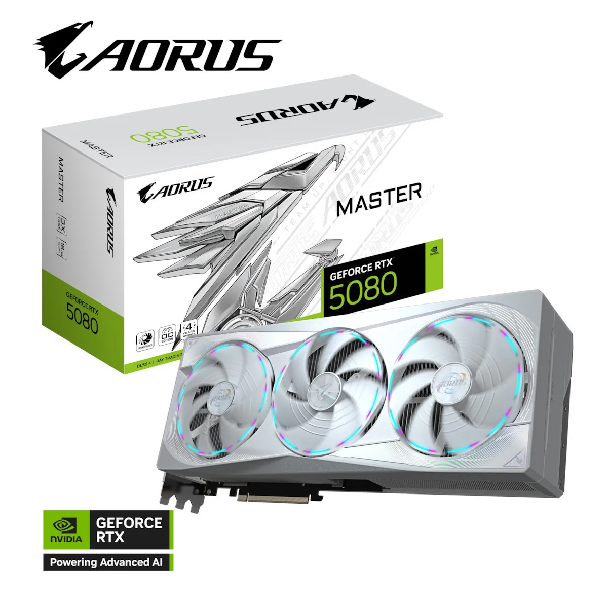 Gigabyte GeForce RTX 5080 16GB GDDR7 Master Ice Κάρτα Γραφικών GV-N5080AORUSM-ICE-16GD - Image 1