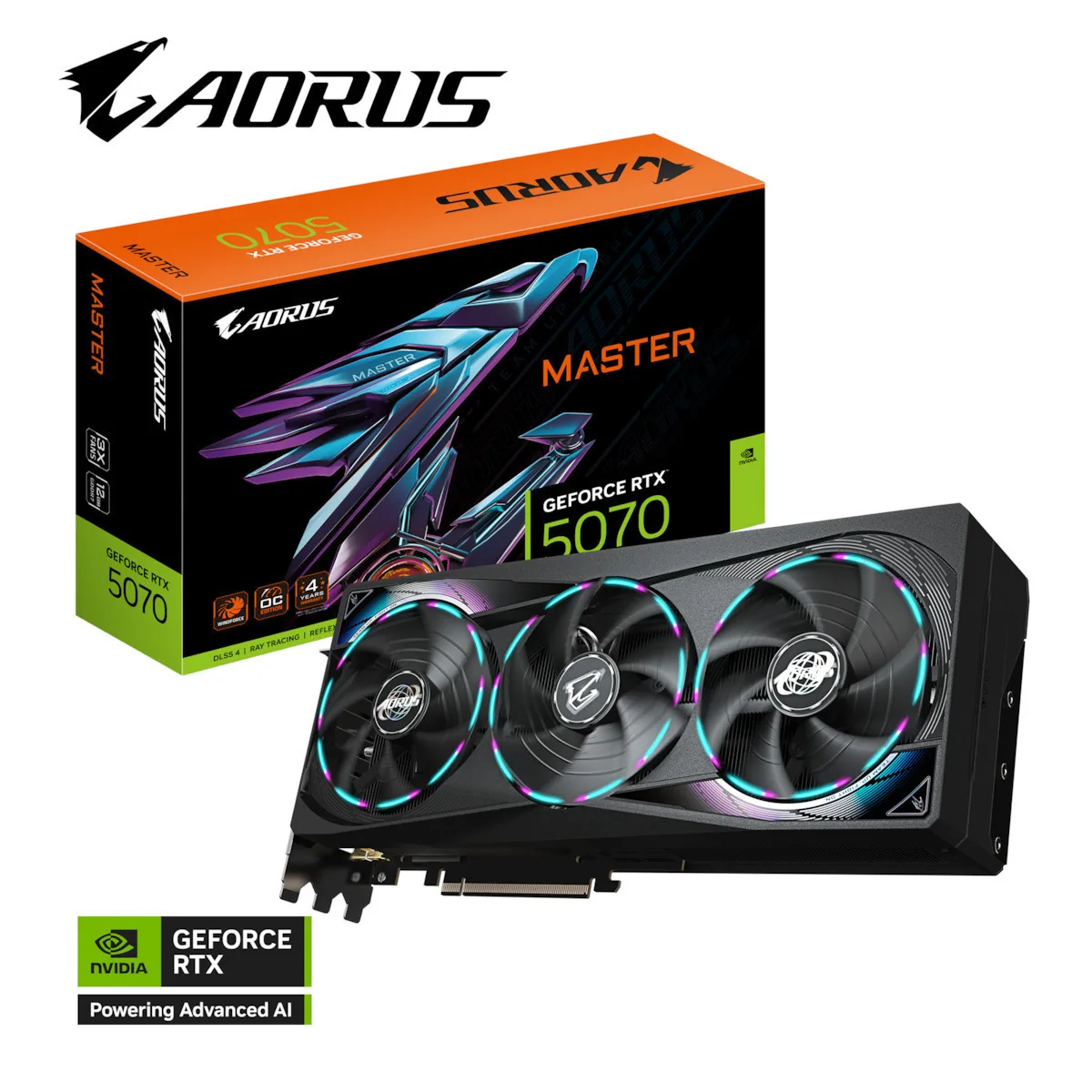 Gigabyte GeForce RTX 5070 12GB GDDR7 Aorus Master Κάρτα Γραφικών GV-N5070AORUS-M-12GD - Image 1