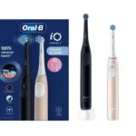 Oral-B iO Series 2 Ηλεκτρική Οδοντόβουρτσα με Αισθητήρα Πίεσης Night Black / Calm Pink Διπλή Συσκευασία