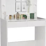 Τουαλέτα Κρεβατοκάμαρας Ξύλινη Λευκό Ματ με Καθρέπτη 81x50x150εκ.