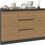 Μπουφές Ξύλινος 2D3S ANT/ART KPL Γκρι 120x40x97cm