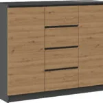 Μπουφές Ξύλινος με Συρτάρια Anthracite 120x40x97cm