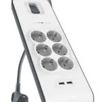 Belkin Πολύπριζο Aσφαλείας 6 Θέσεων με Καλώδιο 2m BSV604vf2M-V2