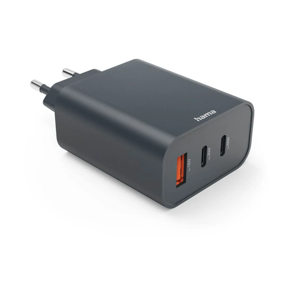 HAMA Φορτιστής Χωρίς Καλώδιο με Θύρα USB-A και 2 Θύρες USB-C 65W Power Delivery Γκρι (00086445) - Image 1