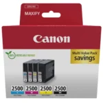 Canon PGI-2500 Γνήσιο Πακέτο 4 Μελανιών Εκτυπωτή InkJet Κίτρινο / Κυανό / Ματζέντα / Μαύρο (9290B006)