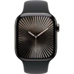 Apple Watch Series 10 Cellular Titanium 42mm Αδιάβροχο με eSIM και Παλμογράφο (Slate with Black Sport Band)