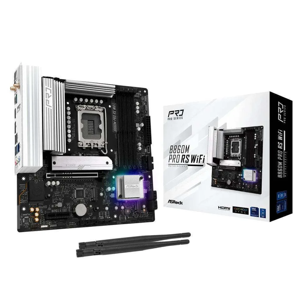 ASRock B860M Pro RS Wi-Fi Motherboard Micro ATX με Intel 1851 Socket 90-MXBRQ-A0UAYZ - Image 1