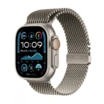 Apple Watch Ultra 2 2024 Titanium 49mm Αδιάβροχο με eSIM και Παλμογράφο (Natural με Natural Titanium Milanese Loop - M)