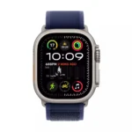 Apple Watch Ultra 2 2024 Titanium 49mm Αδιάβροχο με eSIM και Παλμογράφο (Natural με Blue Trail Loop - M/L)
