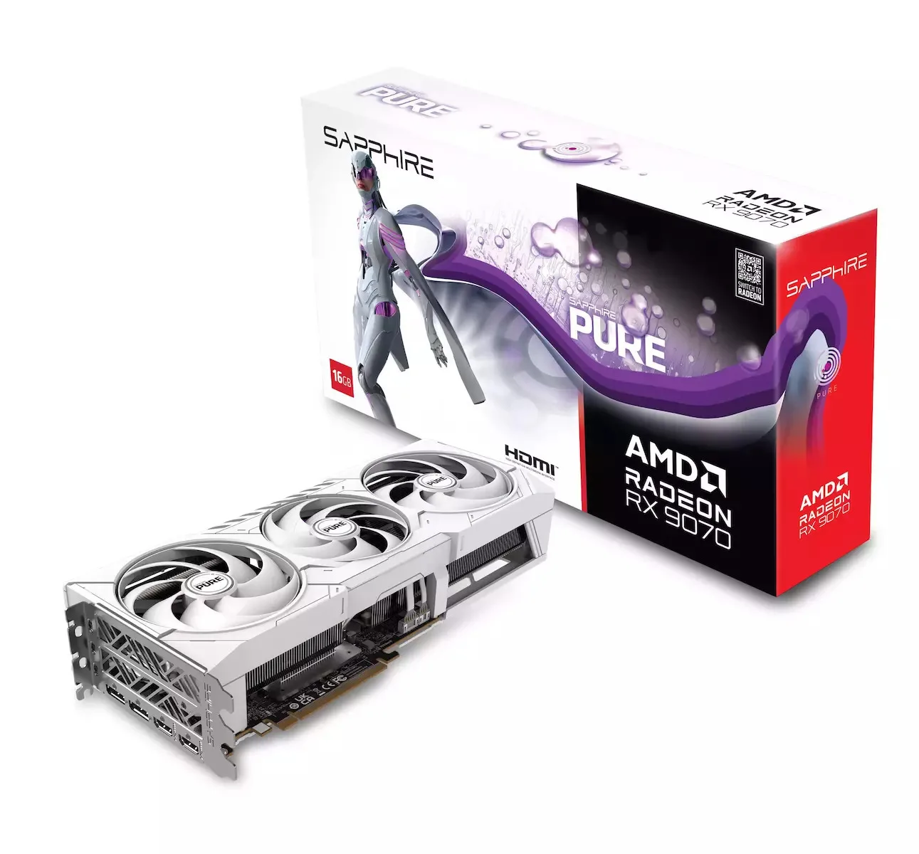 Sapphire Radeon RX 9070 16GB GDDR6 Pure Gaming OC Κάρτα Γραφικών 11349-02-20G - Image 1
