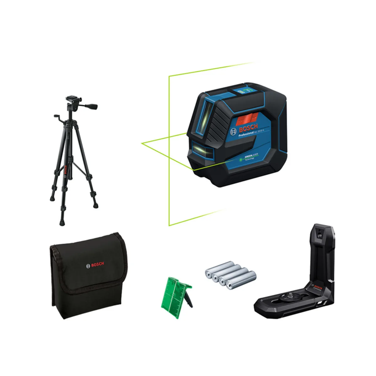 Bosch GLL 20-22 G + LB10 + BT1 Αυτορυθμιζόμενο Γραμμικό Αλφάδι Laser Πράσινης Δέσμης με Εύρος Εργασίας 20m - Image 1