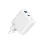 Gembird Φορτιστής Χωρίς Καλώδιο GaN με Θύρα USB-A και Θύρα USB-C 30W Power Delivery / Quick Charge 3.0 Λευκός (TA-UC-PDQC30L-W-01)