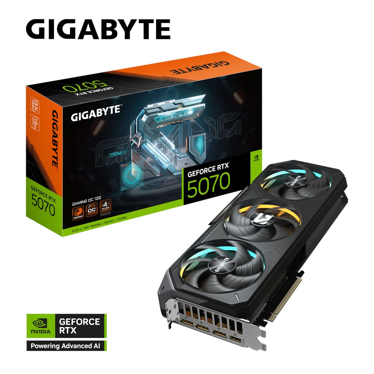 Gigabyte GeForce RTX 5070 12GB GDDR7 GAMING OC Κάρτα Γραφικών GV-N5070GAMING OC-12GD - Image 1