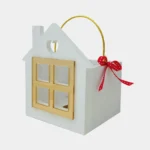 WoodStudio Χριστουγεννιάτικο Ξύλινο Κηροπήγιο Λευκό 15x13.5εκ. WS_96858-01