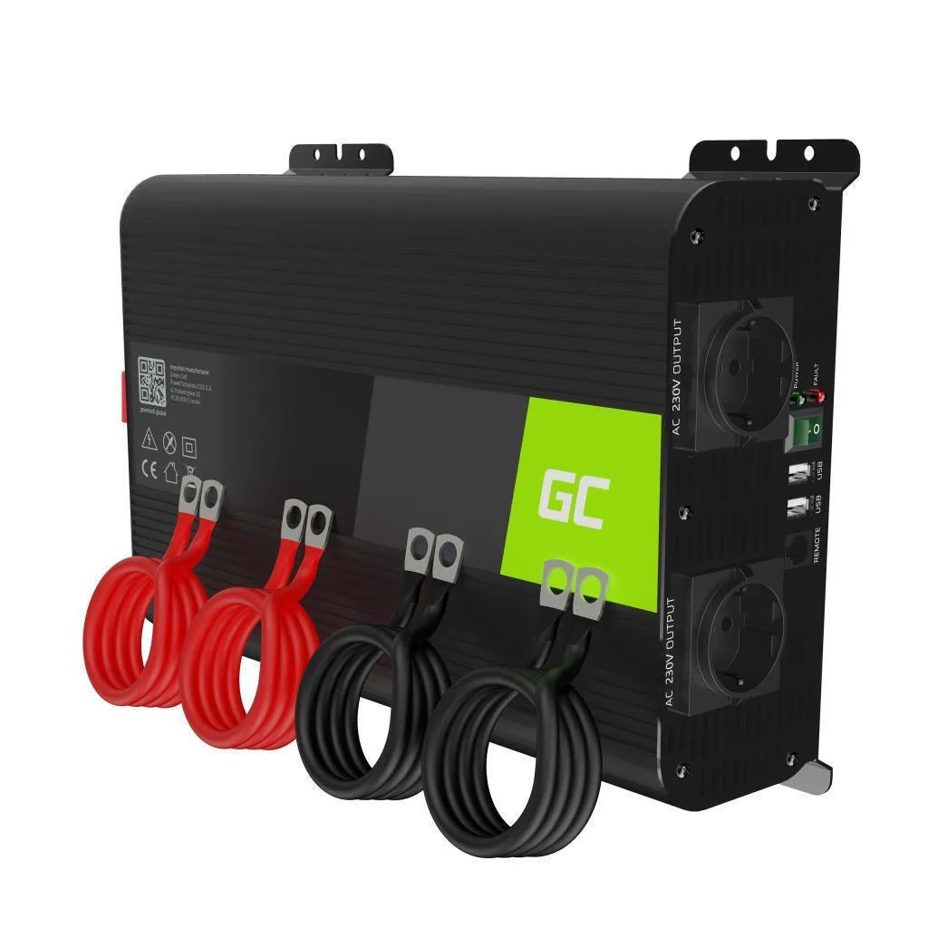 Green Cell Inverter Αυτοκινήτου Καθαρού Ημιτόνου 2000W για Μετατροπή 12V DC σε 230V AC INVGC11 - Image 1