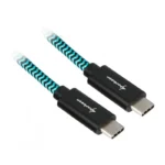 Sharkoon Braided USB 3.1 Cable USB-C male - USB-C Τιρκουάζ 0.5m
