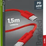 SBS Braided USB 2.0 Cable USB-C male - USB-C 60W Κόκκινο 1.5m
