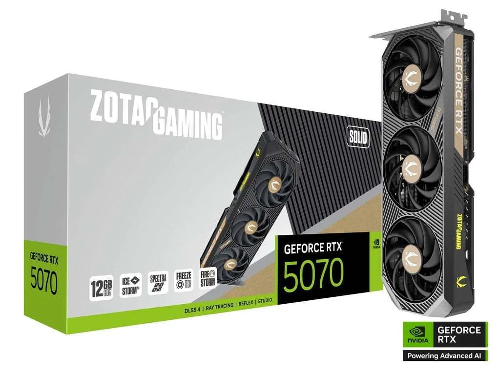 Zotac GeForce RTX 5070 12GB GDDR7 Solid Κάρτα Γραφικών ZT-B50700D-10P - Image 1