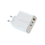 LC-Power Φορτιστής Χωρίς Καλώδιο GaN με Θύρα USB-A και 2 Θύρες USB-C 65W Power Delivery Λευκός