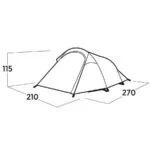 Easy Camp Σκηνή Camping Τούνελ Πράσινη 3 Εποχών για 3 Άτομα 50x15x115εκ. 120472