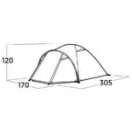 Easy Camp Σκηνή Camping Τούνελ Πράσινη 3 Εποχών για 3 Άτομα 120477