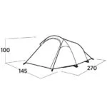 Easy Camp Σκηνή Camping Τούνελ Πράσινη 3 Εποχών για 2 Άτομα 47x14x110εκ. 120471