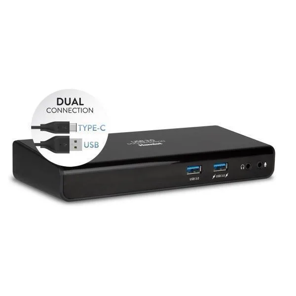 20250326121327_hamlet_usb_a_usb_c_docking_station_me_hdmi_4k_pd_ethernet_kai_syndesi_2_othonon_hdocks300tc Hamlet USB-A / USB-C Docking Station με HDMI 4K PD Ethernet και σύνδεση 2 Οθονών Μαύρο - Image 1