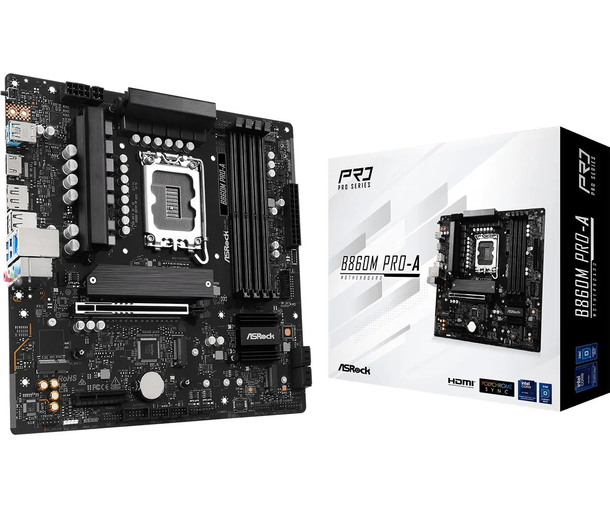 ASRock B860M Pro-A Motherboard Micro ATX με Intel 1851 Socket 90-MXBRR0-A0UAYZ - Image 1