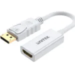 Unitek Μετατροπέας DisplayPort male σε HDMI female Λευκό 1τμχ Y-6332