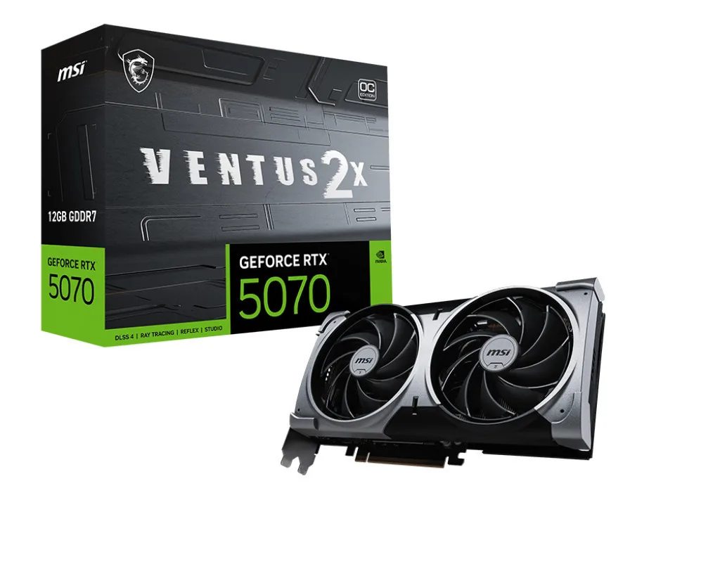MSI GeForce RTX 5070 12GB GDDR7 Ventus 2X OC Κάρτα Γραφικών V532-003R - Image 1