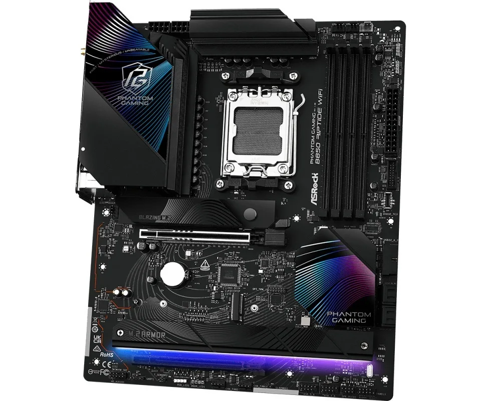 ASRock PHANTOM GAMING B850 Riptide WiFi Motherboard ATX με AMD AM5 Socket 90-MXBQT0-A0UAYZ - Image 1
