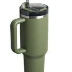 Stanley Quencher H2.0 FlowState Ανακυκλώσιμο Handled Tumbler Θερμός Ανοξείδωτο BPA Free 1.18lt Khaki με Καλαμάκι και Λαβή 10-11673-161