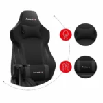 Huzaro Force 7.6 Υφασμάτινη Καρέκλα Gaming με Ρυθμιζόμενα Μπράτσα Μαύρη