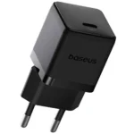 Baseus Φορτιστής με Θύρα USB-C και Καλώδιο USB-C - USB-C 20W Power Delivery Μαύρος (Palm)