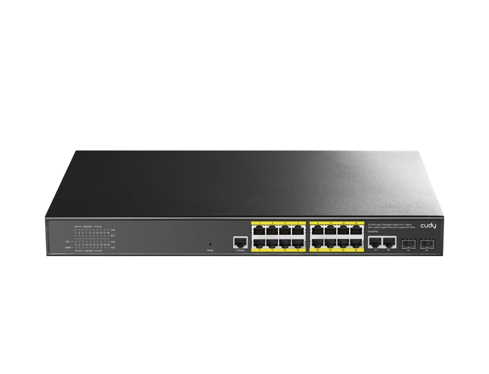 Cudy GS2018PS2 Managed L2 PoE+ Switch με 16 Θύρες Gigabit (1Gbps) Ethernet και 2 SFP Θύρες - Image 1
