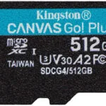 Kingston Canvas Go Plus SDXC 512GB Class 10 U3 V30 A2 UHS-I με αντάπτορα