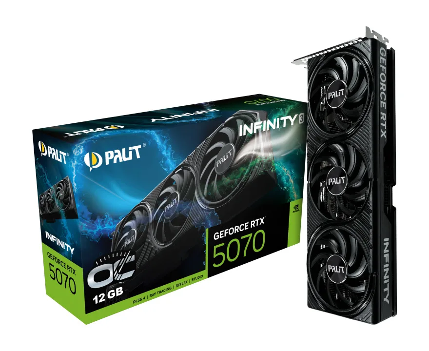 Palit GeForce RTX 5070 12GB GDDR7 Infinity 3 OC Κάρτα Γραφικών NE75070S19K9-GB2050S - Image 1