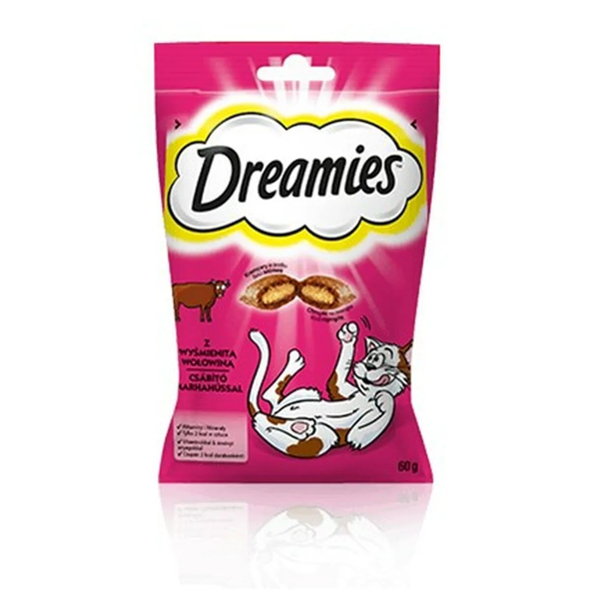Dreamies Dry Food Λιχουδιές Σνακ με Βοδινό για Ενήλικες Γάτες 60gr - Image 1