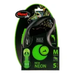 Flexi Neon Αυξομειούμενος Οδηγός Ιμάντας 5m Έως 25kg Πράσινο Medium