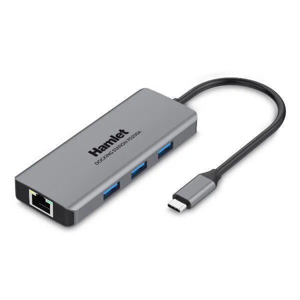 Hamlet HDKC-PD200A USB-C Docking Station με HDMI 4K PD Ethernet Γκρι - Image 1