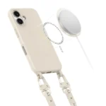 Tech-Protect Magnecklase Back Cover Σιλικόνης με Λουράκι Cosmic Latte (iPhone 16) 01IPH5809
